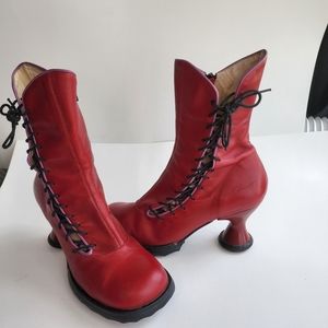 John Fluevog Mini Lover ankle boots in red
